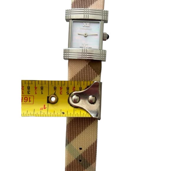 Burberry BU4507 Ladies Watch Classic Nova Check Pattern Band MOP Face New Batt - Picture 11 of 13